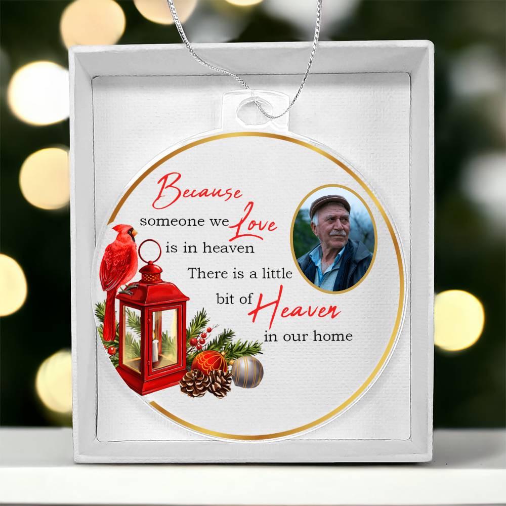 Custom Photo Christmas Memorial Acrylic ornament – Sympathy gift – view 10
