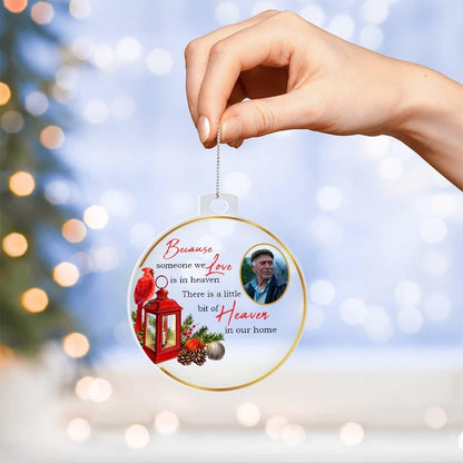 Custom Photo Christmas Memorial Acrylic ornament – Sympathy gift – view 2