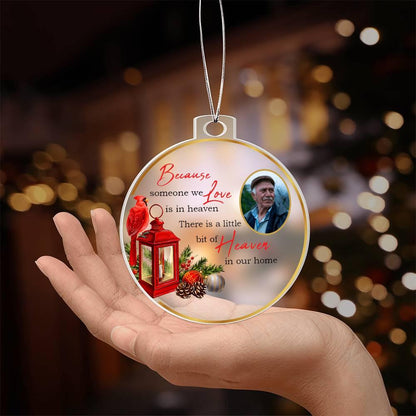 Custom Photo Christmas Memorial Acrylic ornament – Sympathy gift – view 7