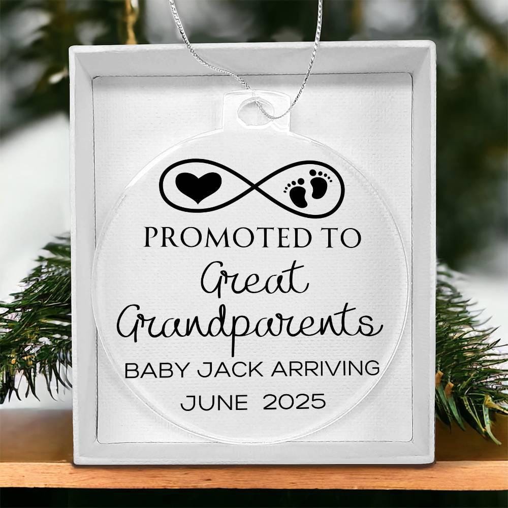 Custom Promoted to Great Grandparents Baby Announcement Acrylic – view 2