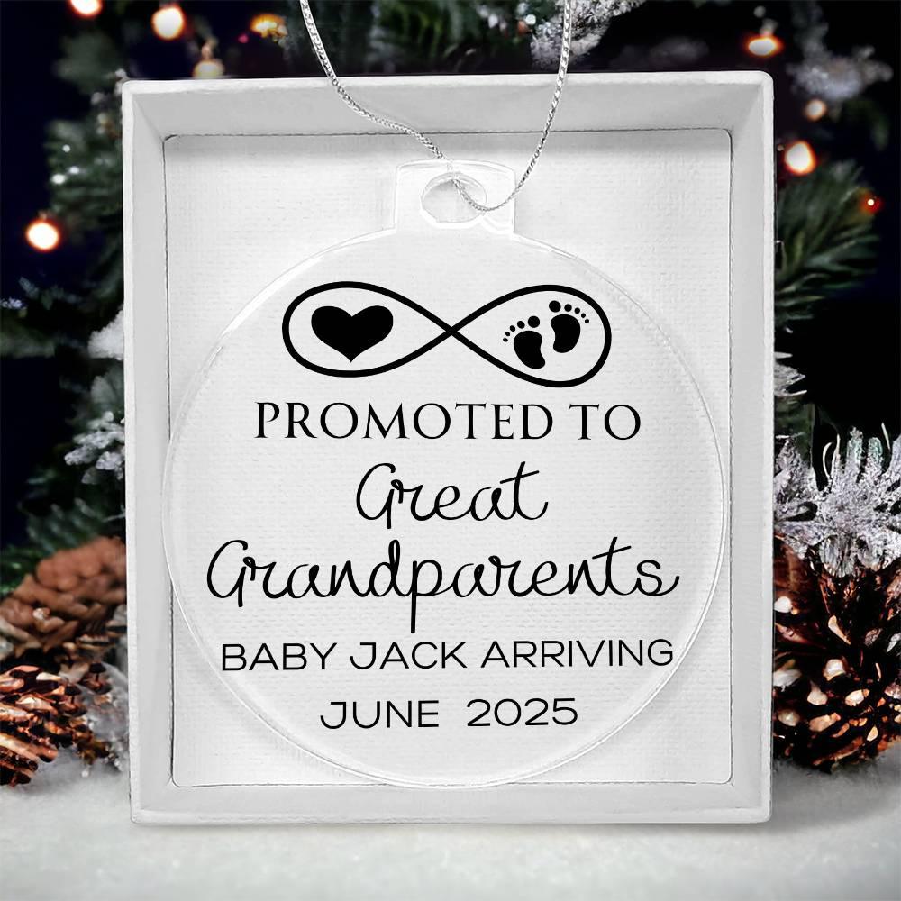 Custom Promoted to Great Grandparents Baby Announcement Acrylic – view 4