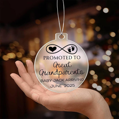 Custom Promoted to Great Grandparents Baby Announcement Acrylic