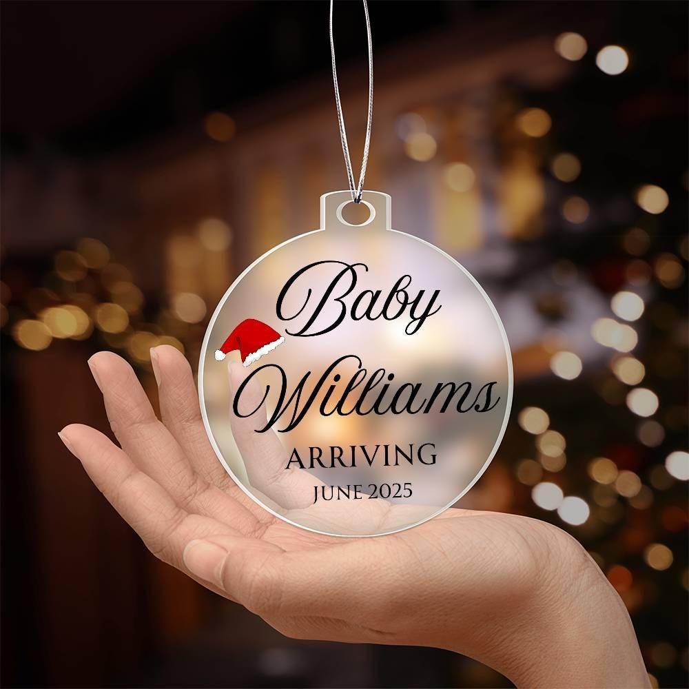 Personalized Baby Announcement Acrylic Ornament – view 2