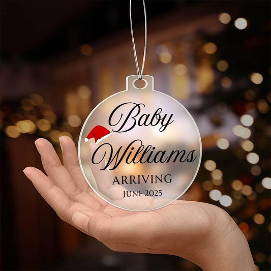 Personalized Baby Announcement Acrylic Ornament – view 2