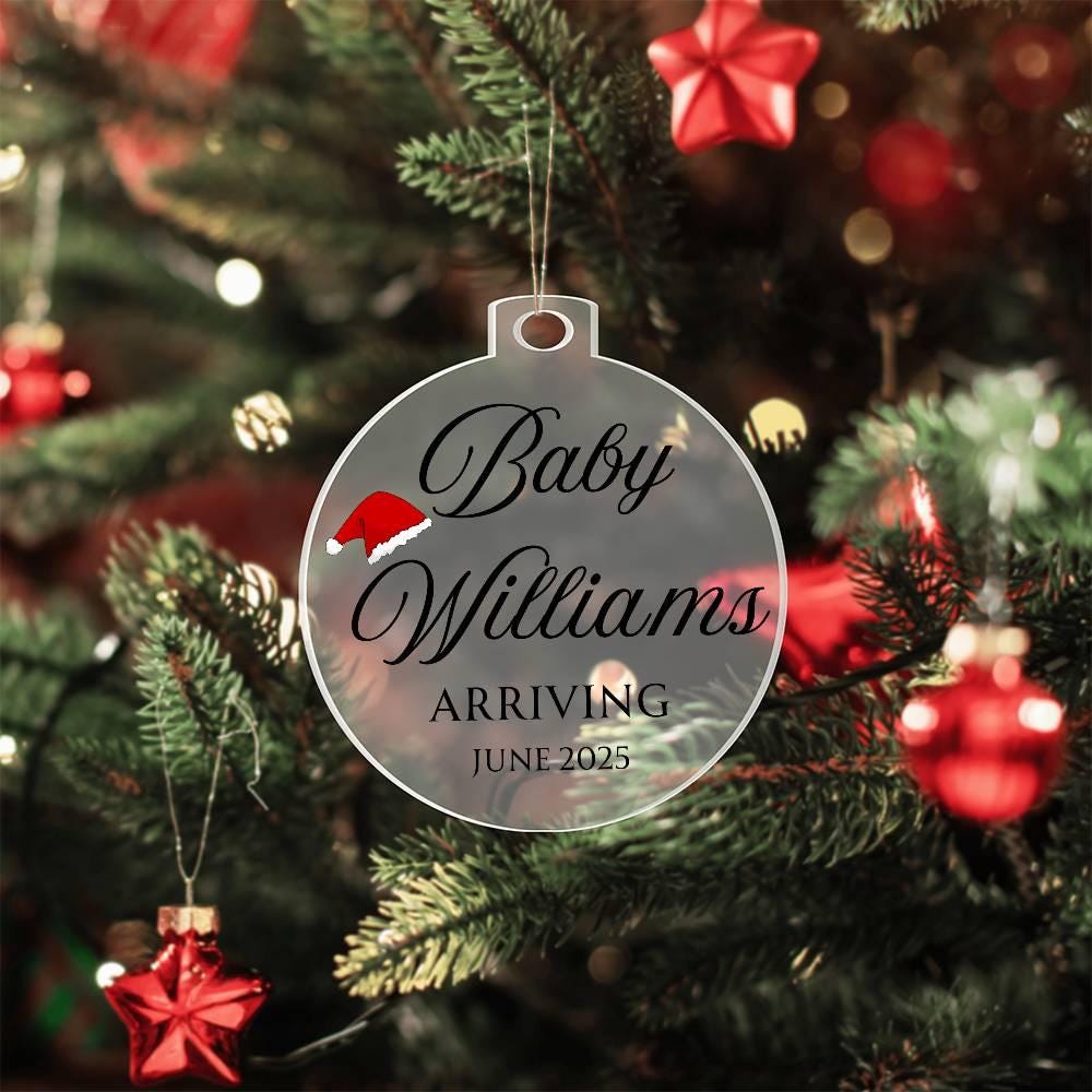 Personalized Baby Announcement Acrylic Ornament – view 3