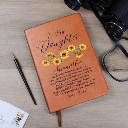 Personalized To My Daughter Sunflower Keepsake Leather Journal – view 8