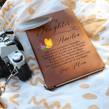 To My Daughter Butterfly Personalized Keepsake Leather Journal – view 10