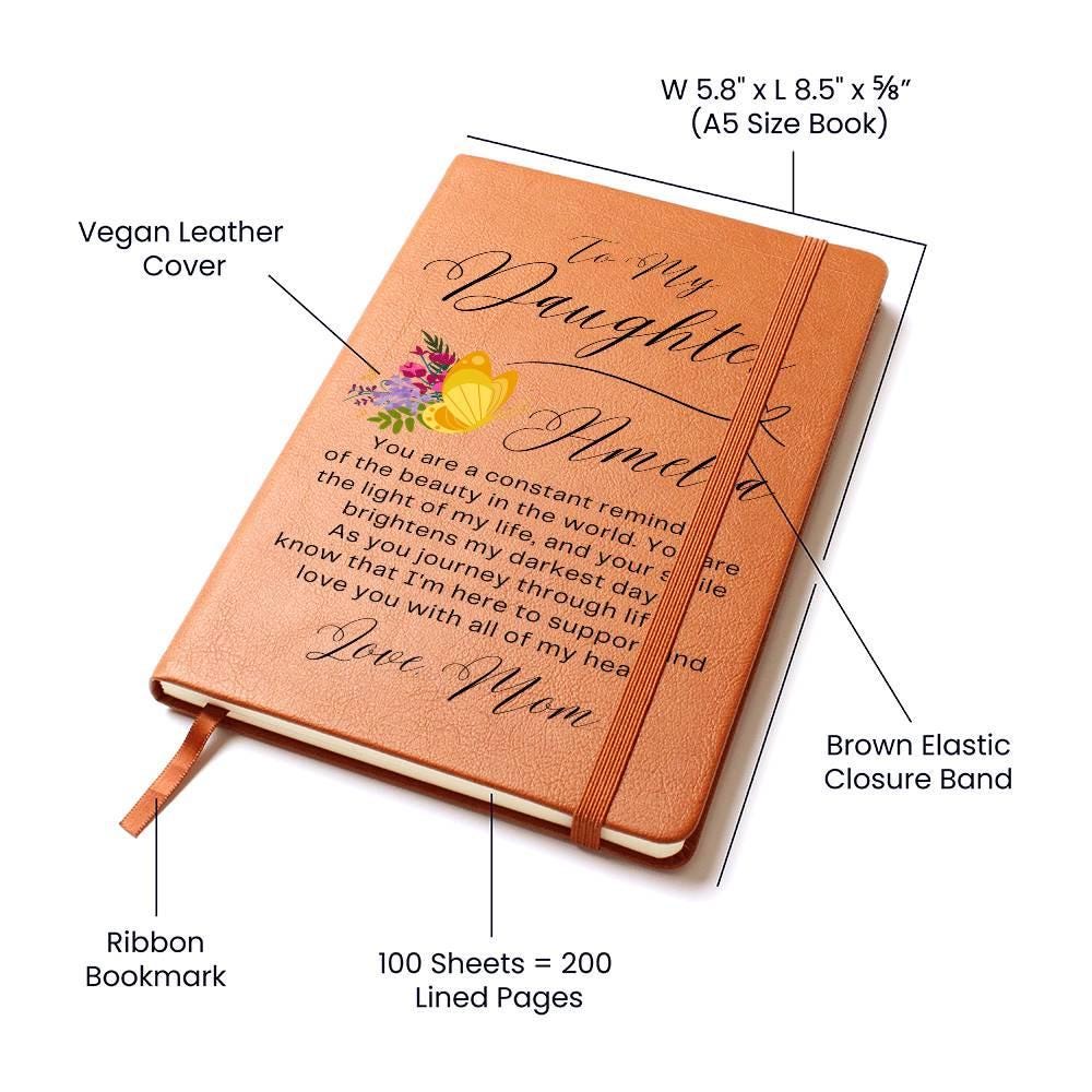 To My Daughter Butterfly Personalized Keepsake Leather Journal – view 2