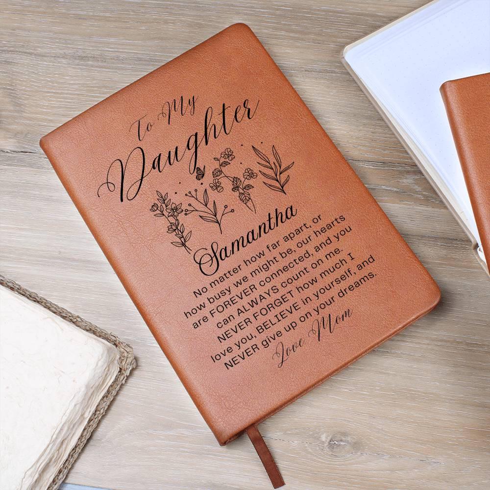 Personalized To My Daughter Floral Leather Journal – Daughter Birthday – view 8