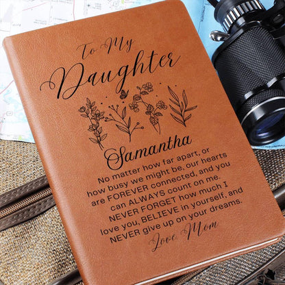 Personalized To My Daughter Floral Leather Journal – Daughter Birthday – view 3