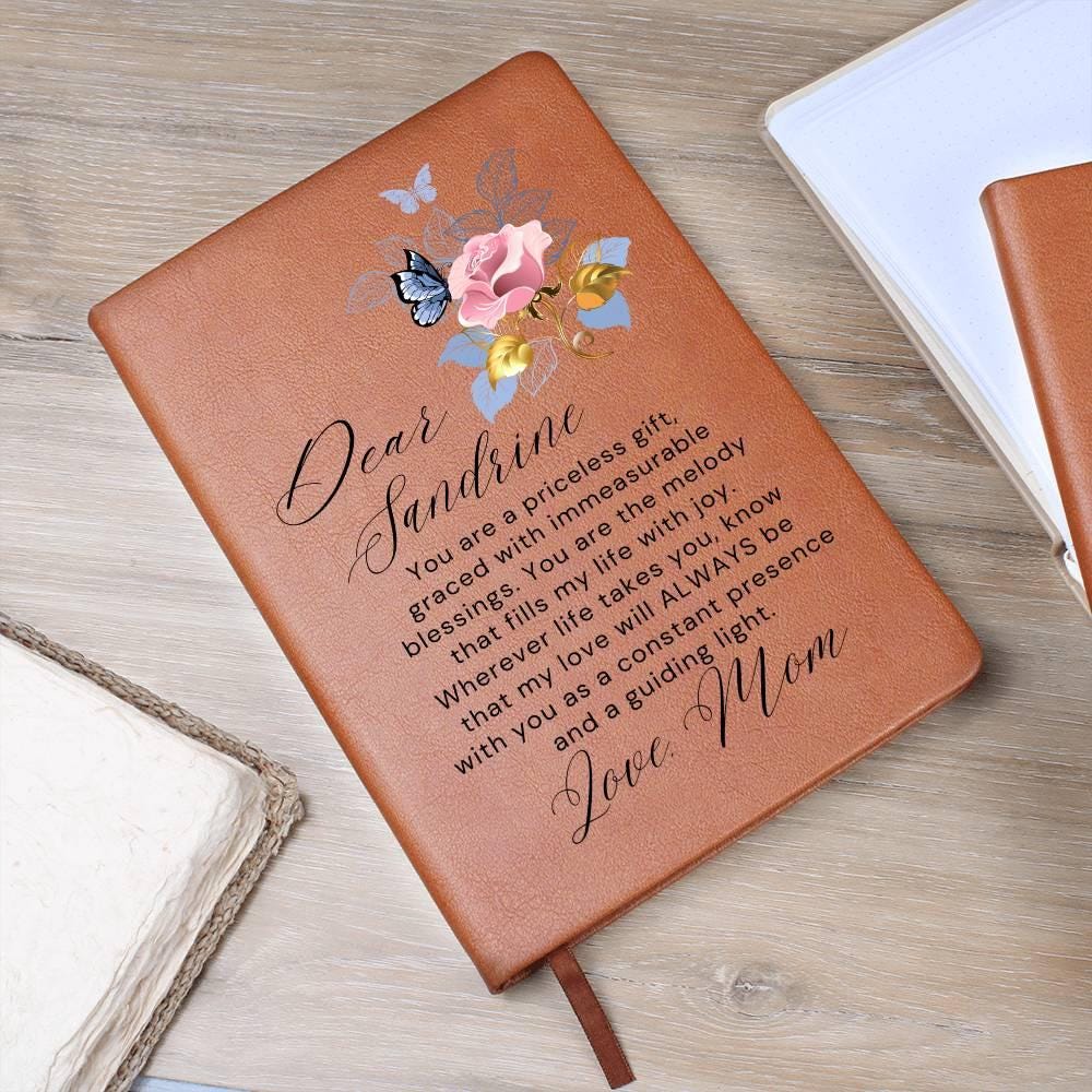 Daughter Personalized Floral Butterfly Leather Journal – view 4