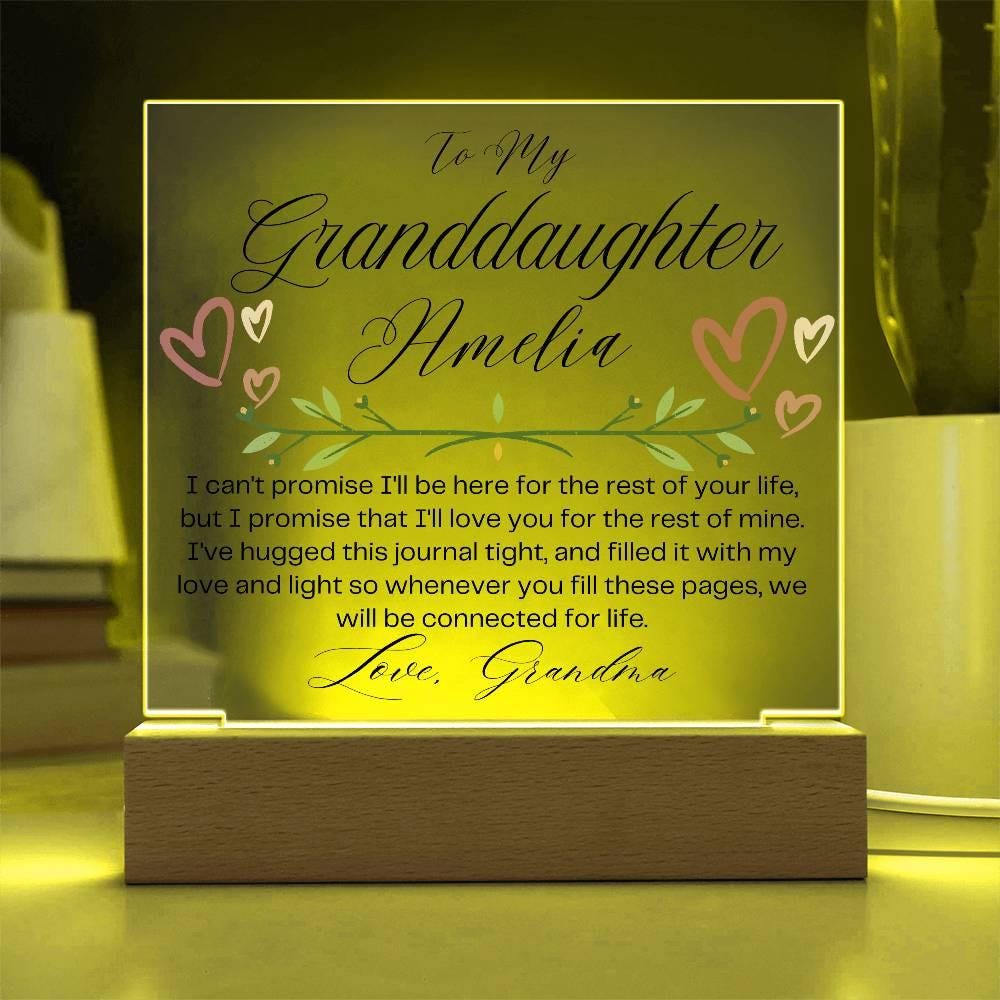 Granddaughter Personalized LED Acrylic Plaque – Grandchildren Gift – view 6