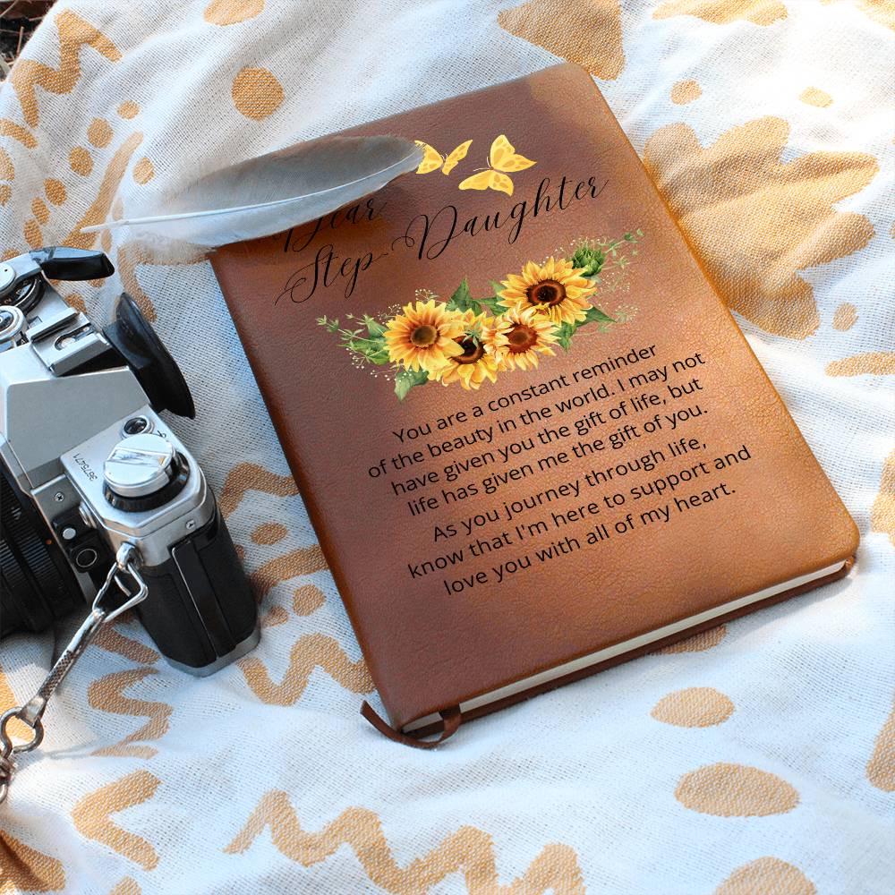 Dear Stepdaughter Personalized Sunflower Leather Journal – view 9