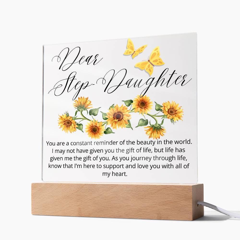 Dear Stepdaughter Personalized Sunflower LED Acrylic Plaque – view 3