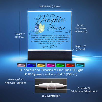 Personalized Custom Name To My Daughter LED Acrylic Plaque – view 6