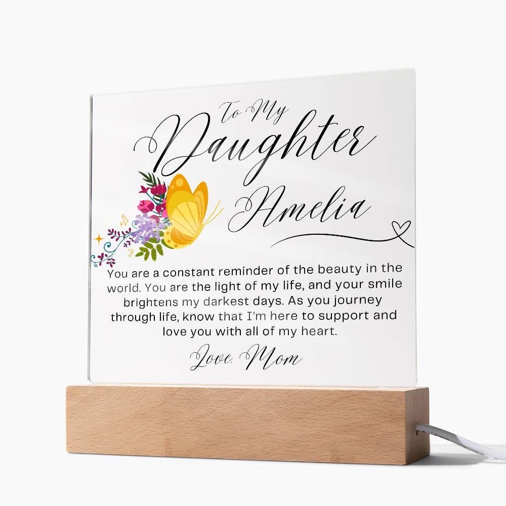 Personalized Custom Name To My Daughter LED Acrylic Plaque – view 7