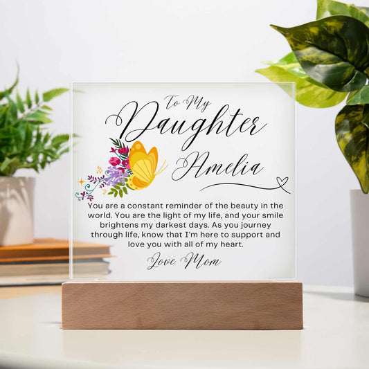 Personalized Custom Name To My Daughter LED Acrylic Plaque