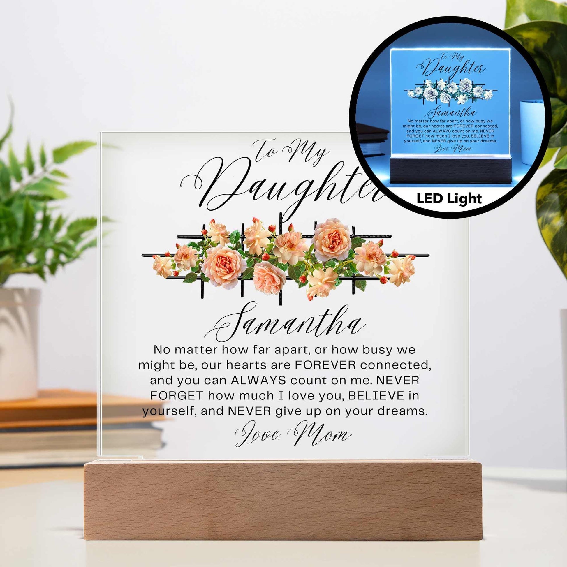 Personalized To My Daughter Custom Name LED Acrylic Plaque