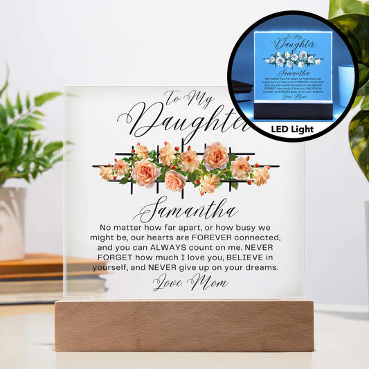 Personalized To My Daughter Custom Name LED Acrylic Plaque