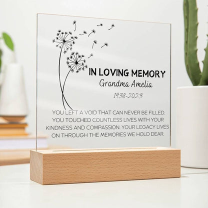 You left a void Memorial Plaque for Loss of Loved One