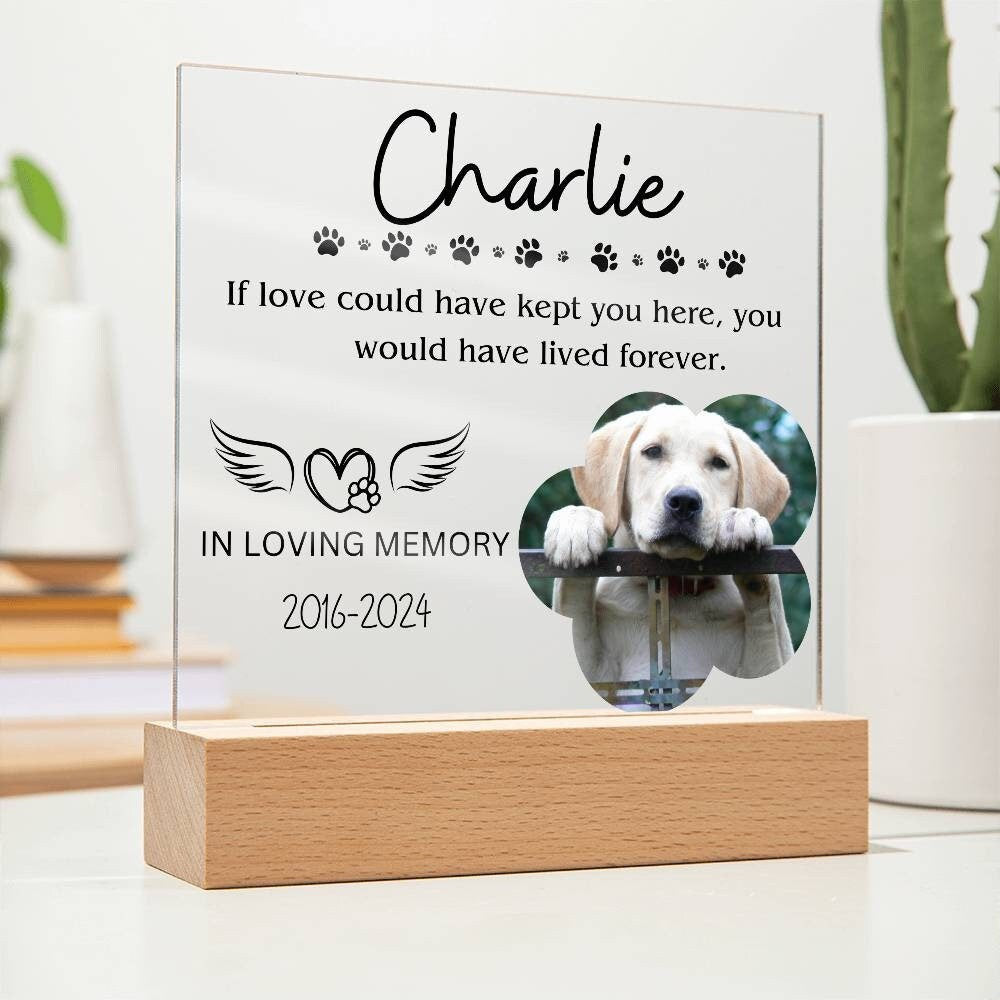 Pet memorial custom picture frame Plaque for pet remembrance