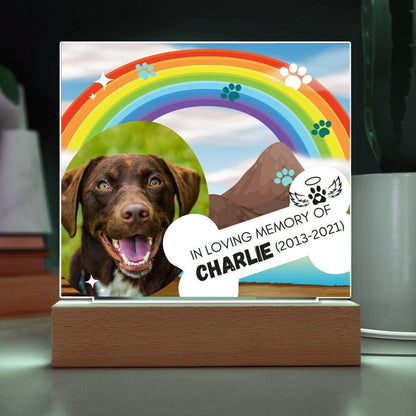 Custom photo dog memorial acrylic plaque