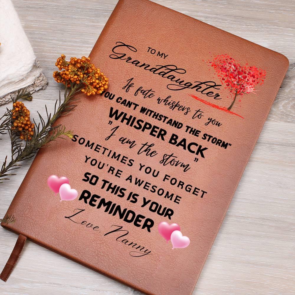 To My Granddaughter Personalized Leather Journal – Birthday gifts