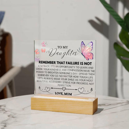 To My Daughter Butterfly LED Acrylic Plaque – Daughter Graduation Gift – view 8