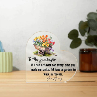 If I had a flower Granddaughter Floral Heart Acrylic Plaque gift