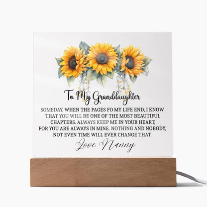 To my Granddaughter Sunflower Personalized LED plaque – view 7