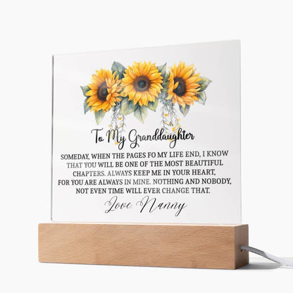 To my Granddaughter Sunflower Personalized LED plaque – view 8