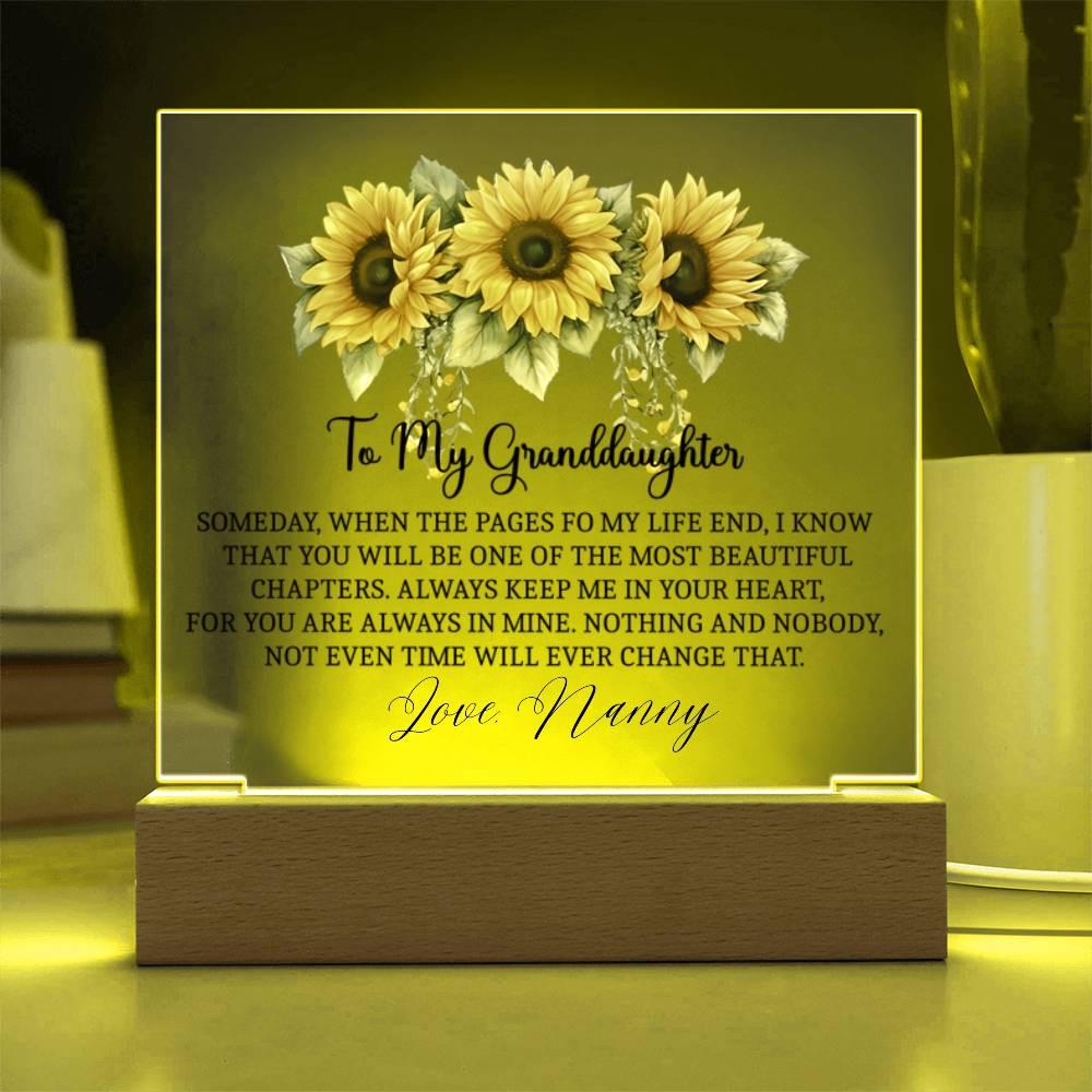 To my Granddaughter Sunflower Personalized LED plaque – view 2