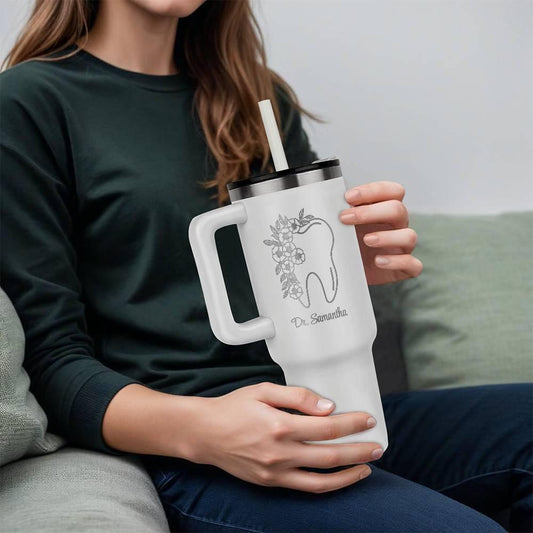Personalized Leaser Engraved 40oz Dentist Tumbler – Gifts for dentist – view 2