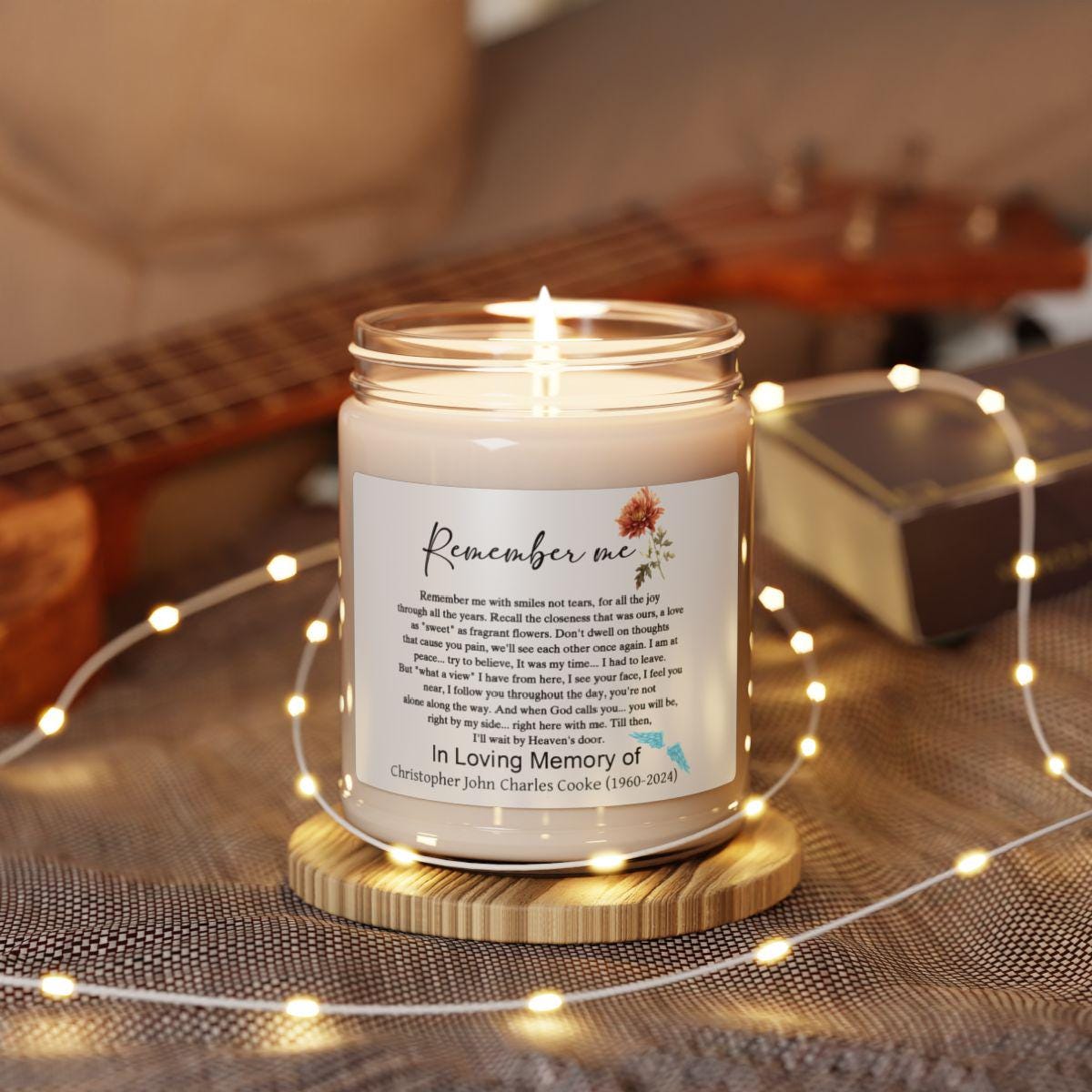 Remember me personalized memorial 9oz candle – Sympathy gift – view 5