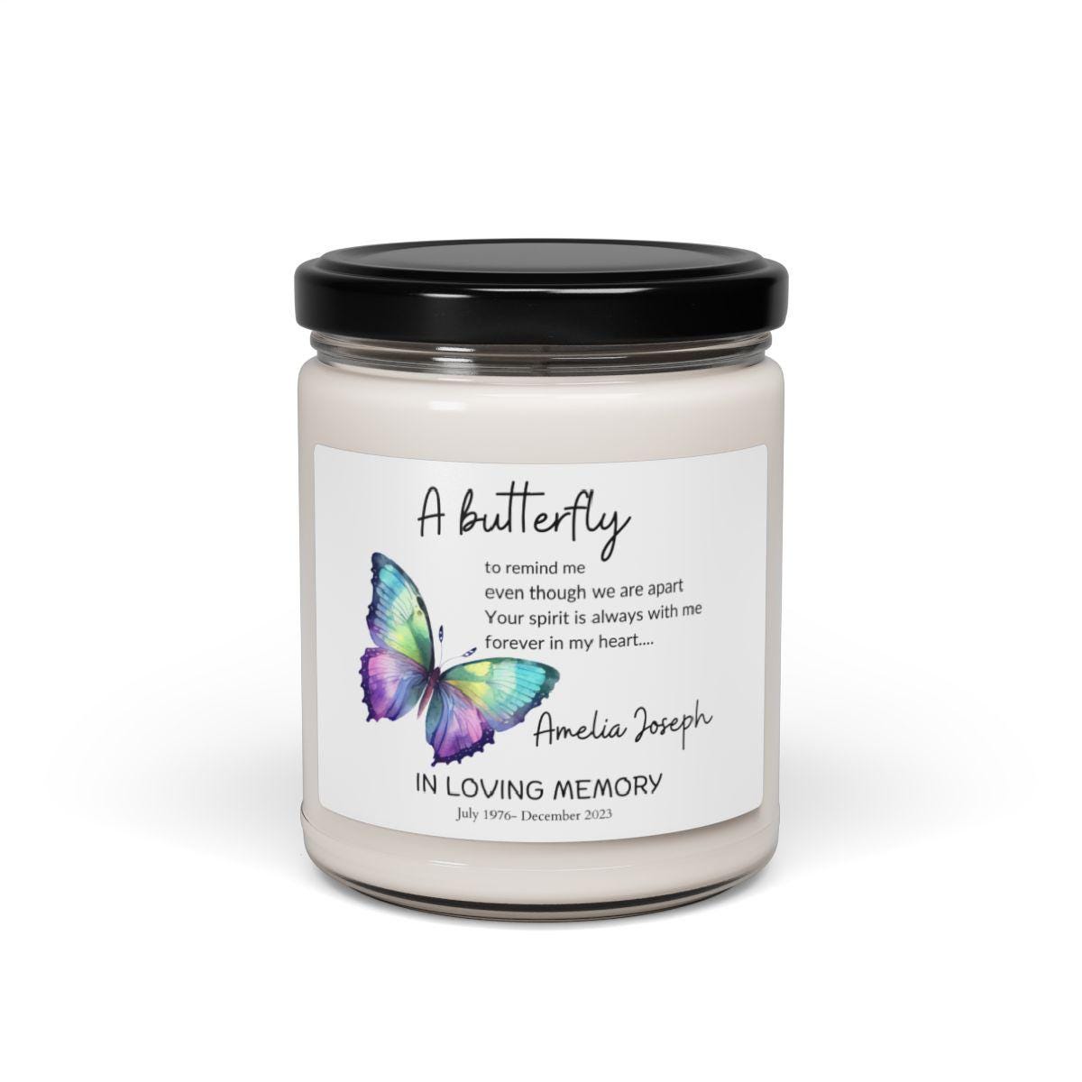 A Butterfly Memorial Candle – Personalized Loss of loved ones candle – view 9