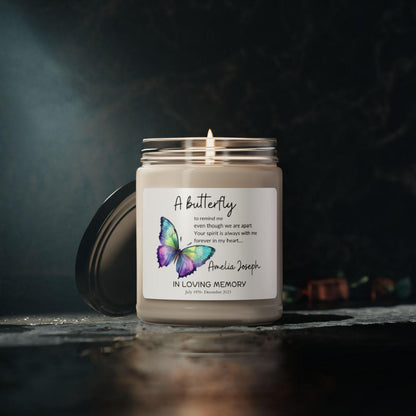 A Butterfly Memorial Candle – Personalized Loss of loved ones candle – view 8
