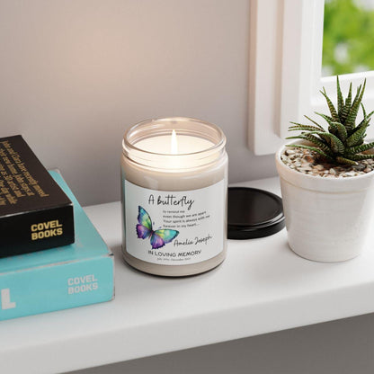 A Butterfly Memorial Candle – Personalized Loss of loved ones candle – view 2