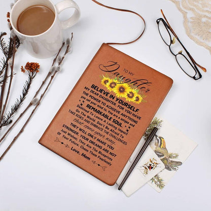 To My Daughter Personalized Sunflower Leather Journal – Gifts from Dad – view 7