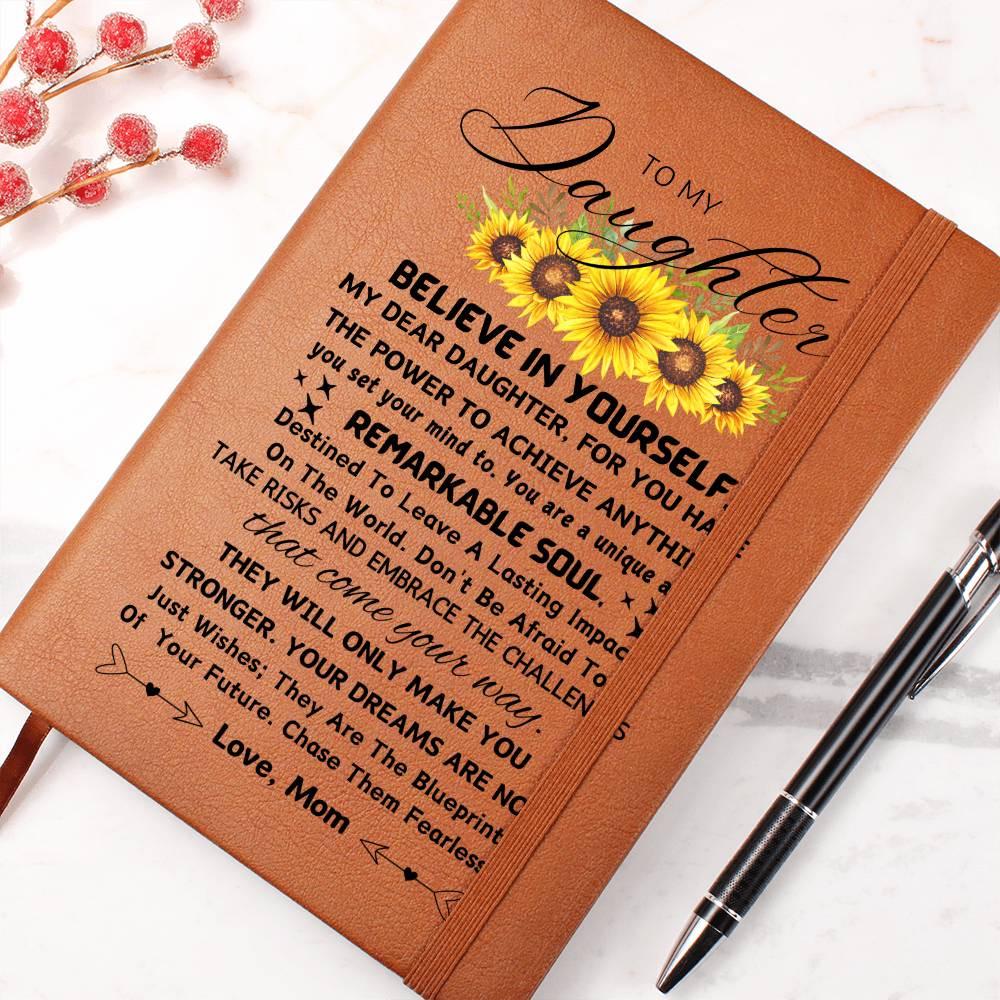 To My Daughter Personalized Sunflower Leather Journal – Gifts from Dad – view 9