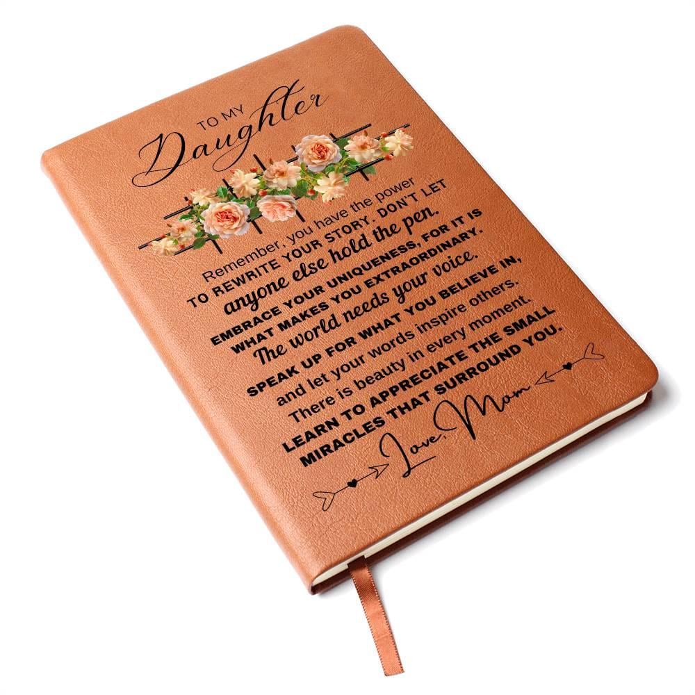To My Daughter Custom Leather Journal – Gifts from Mom – view 9