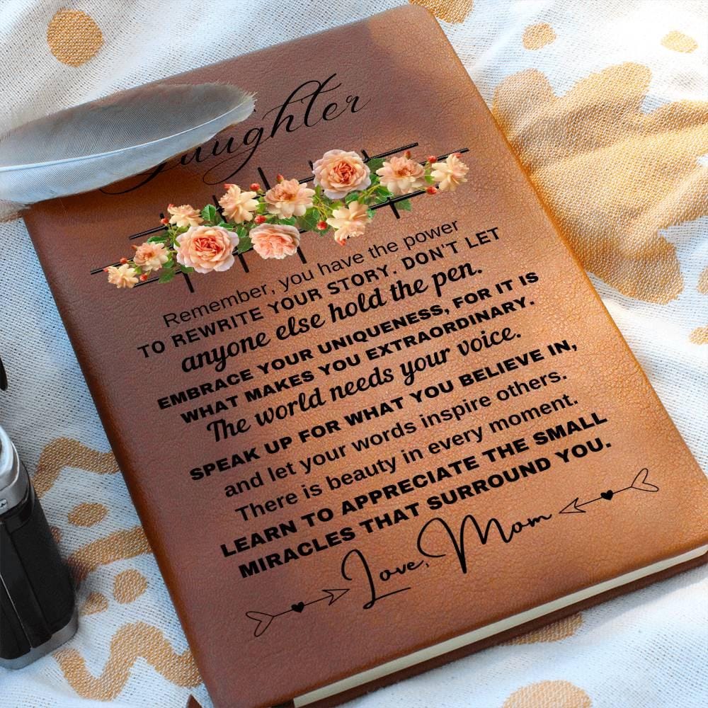 To My Daughter Custom Leather Journal – Gifts from Mom – view 7