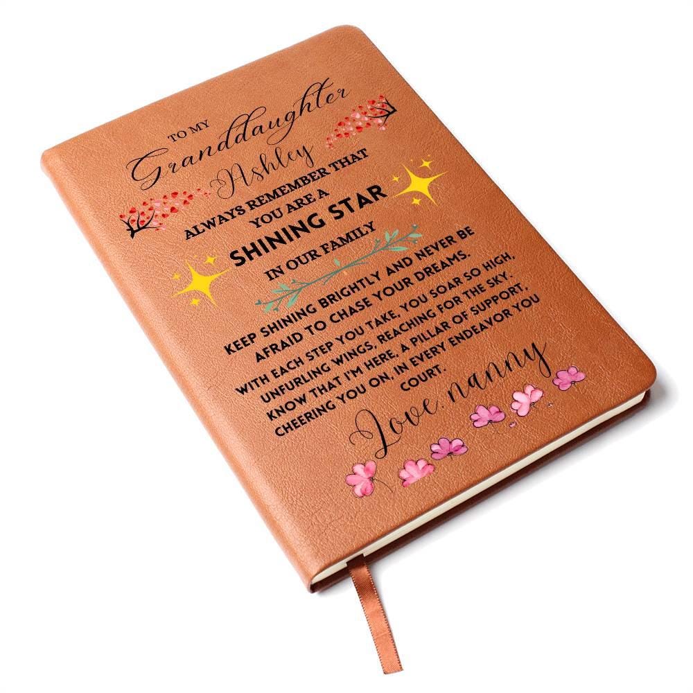 Granddaughter Personalized Leather Journal – Custom Name Journal – view 10
