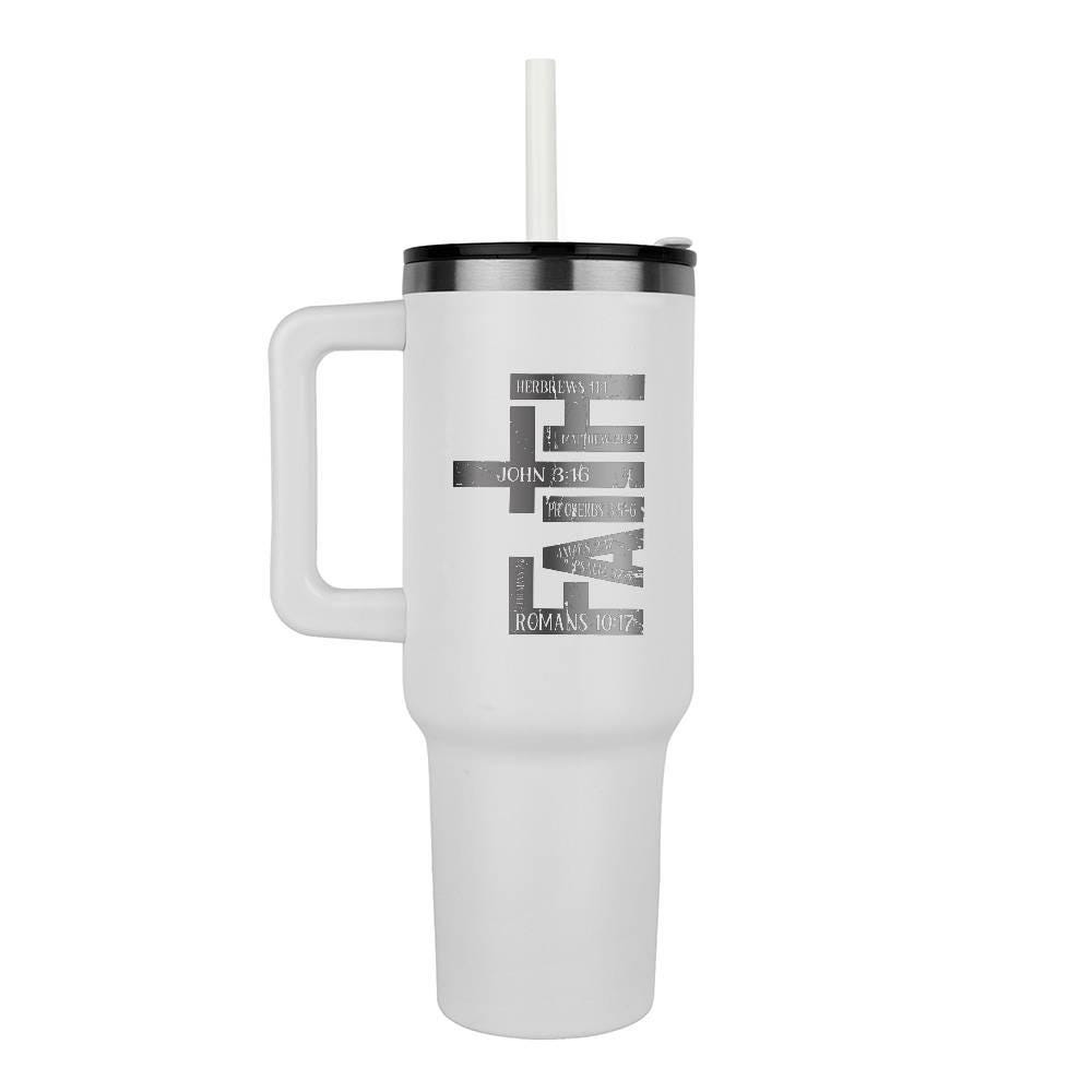 Faith Bible Verse Leaser Printed 40oz Tumbler – view 3