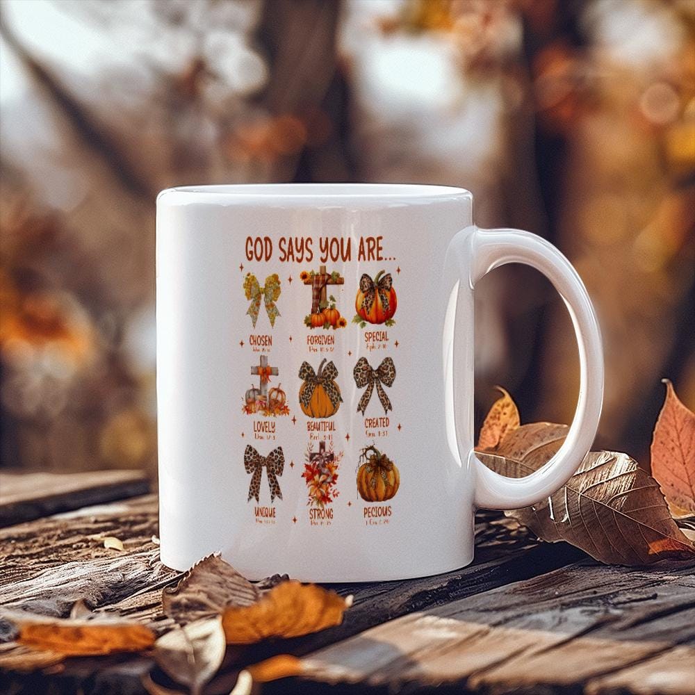 Halloween God Says Bible Verse White Ceramic Mug – view 8