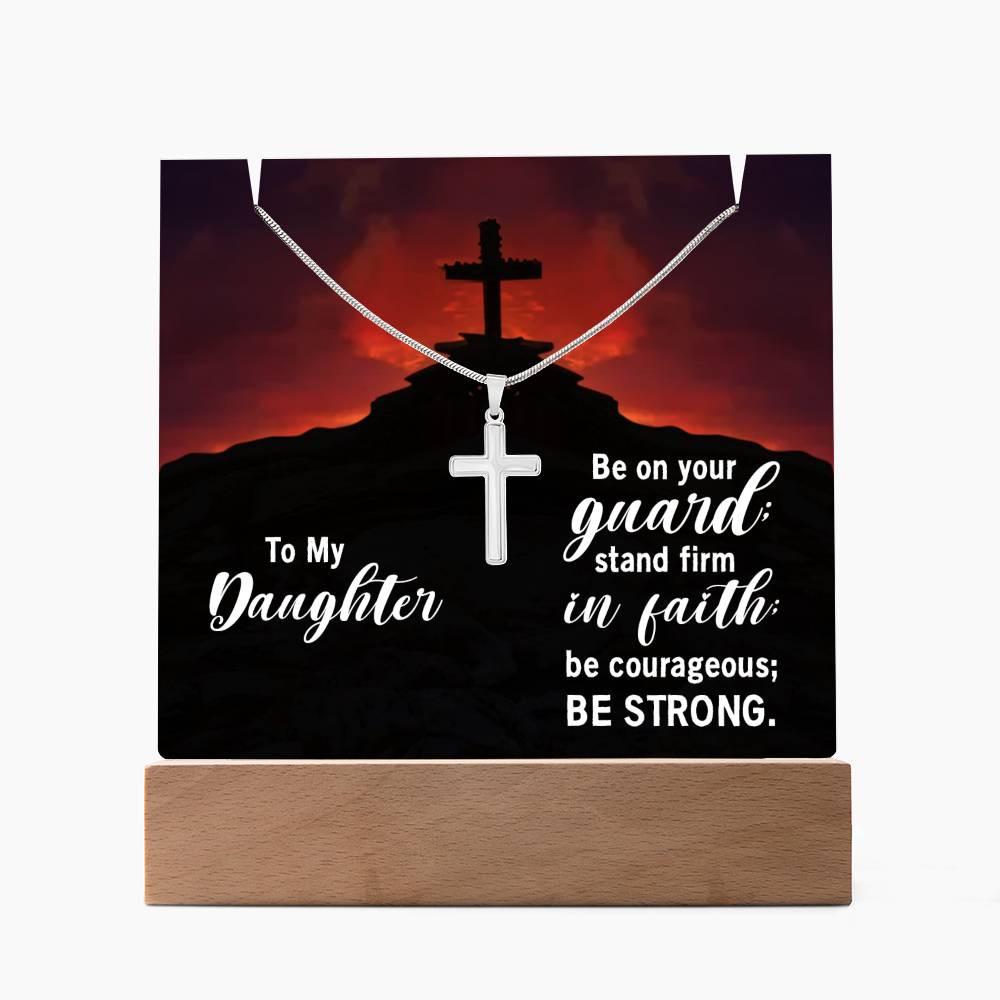 To my daughter Keepsake LED Acrylic Bundle with Cross Necklace – view 7