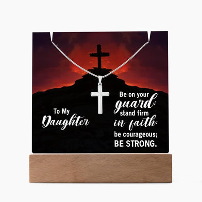To my daughter Keepsake LED Acrylic Bundle with Cross Necklace – view 7