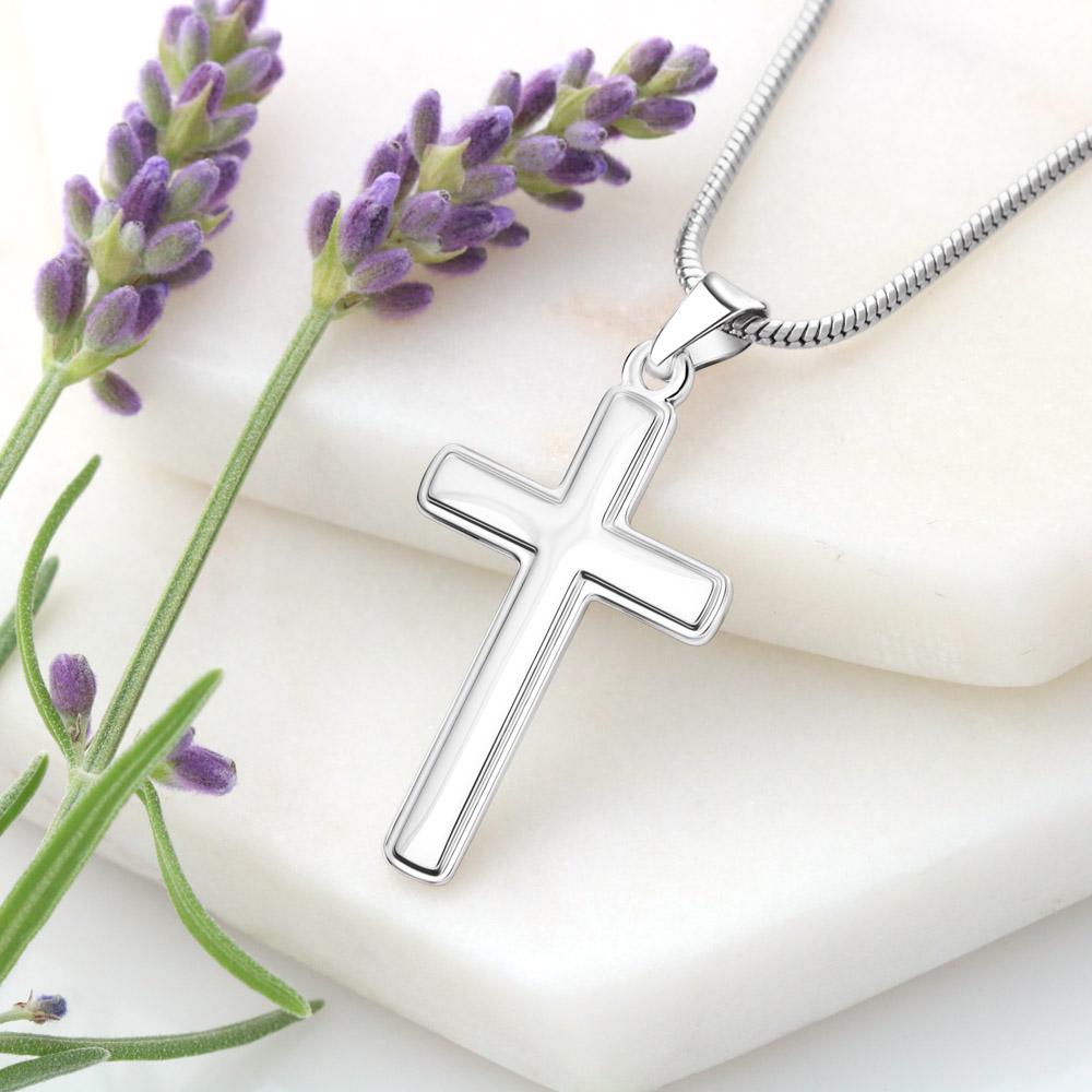 To My Son LED Acrylic Plaque with Cross Necklace – Son Christmas gift – view 6