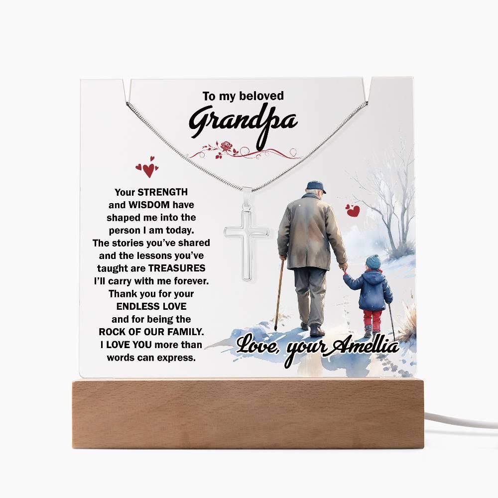 Personalized Gift for Grandpa Keepsake Acrylic Bundle with cross – view 8