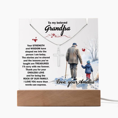 Personalized Gift for Grandpa Keepsake Acrylic Bundle with cross – view 8