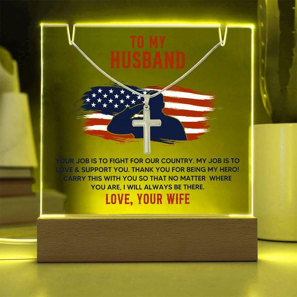Personalized Military Husband Keepsake Bundle Acrylic Plaque – view 7